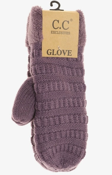 CC Fuzzy Lined Mittens - Violet