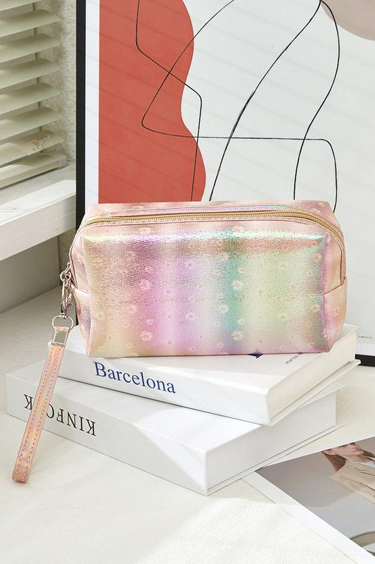 Rainbow Star Cosmetic Bag - Light Pink