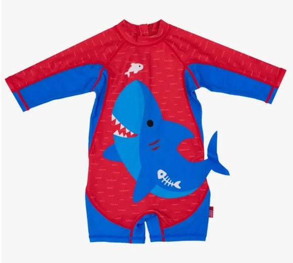 Baby/Toddler One Piece Surf Suit - Red/Blue