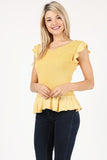 Ruffle Sleeveless Top - Sunshine