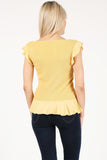 Ruffle Sleeveless Top - Sunshine