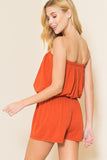 Strapless Rust Romper