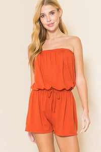 Strapless Rust Romper