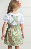 Girl's Sage & White Floral Jumper Skirt