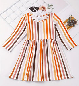 Girl's Fall Striped Dress