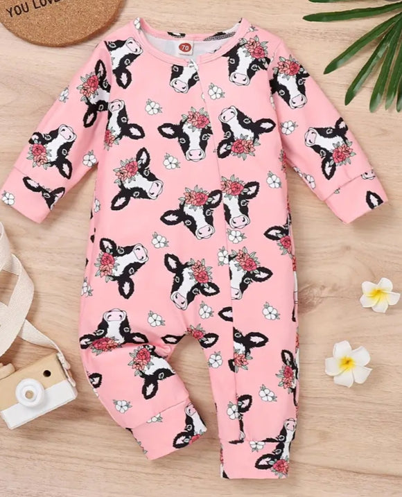 Baby Girl Cow Print Pajamas
