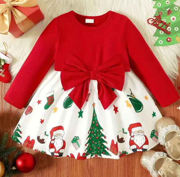 Baby Girl Santa Bow Dress