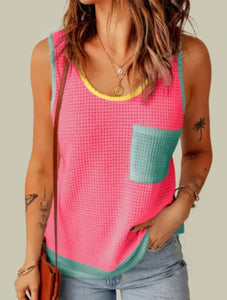 Pastel Waffle Tank Top