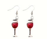 Wine Glass Dangle Earrings