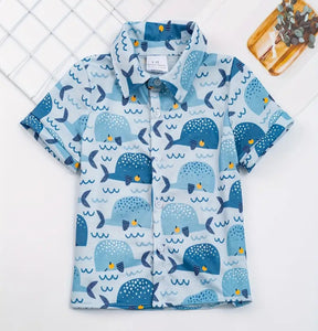 Boy's Blue Whale Polo