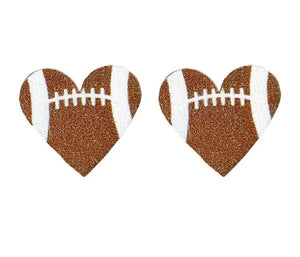 Football Wooden Stud Earrings