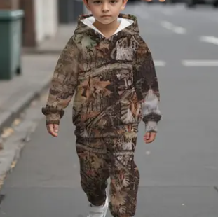 Kid's Camo Hoodie & Joggers Set