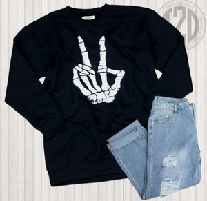 Skeleton "Peace" Crewneck Sweatshirt