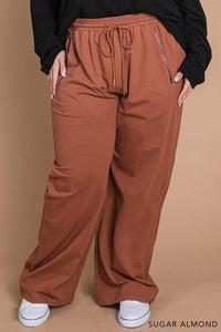 Vintage Washed Cotton Terry Pants - Sugar Almond