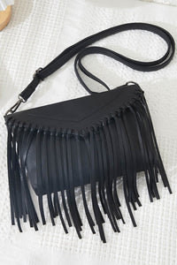 Tassel Crossbody Bag - Black