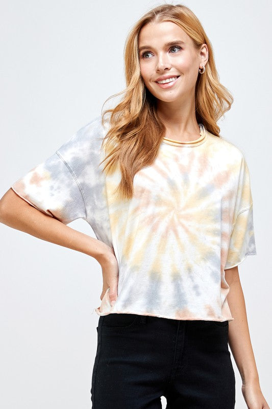 Sunburst Tie Dye Crop Tee