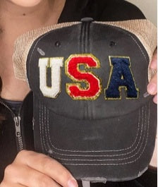 "USA" Distressed Trucker Hat