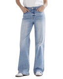 Mica MDP-W3198 High-Rise Wide Leg Jeans - Light Blue