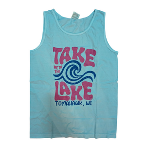 "Take Me to the Lake" Tank - Tomahawk, WI - Chalky Mint