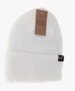 CC Wide Cuff Beanie - White