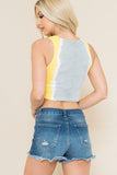 Tie Dye Crop Tank - Yellow/Grey