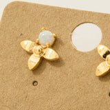 Gold Dipped Mini Opal Flower Stud Earrings: G