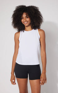 Women's Laser Cut Active Tank Top - White