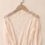 Long Sleeve Lace Blouse: Apricot