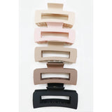 Neutral Color Matte Cut Out Rectangle Hair Claw