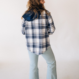 ADULT Hooded Navy Plaid Flannel