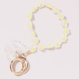 Cut Candy Color Flower Beads Butterfly Key chain: Multi