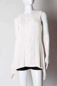 Lace Accent Sidetail Tunic - White
