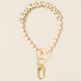Ceramics Beaded Bracelet Key Chain: Yellow