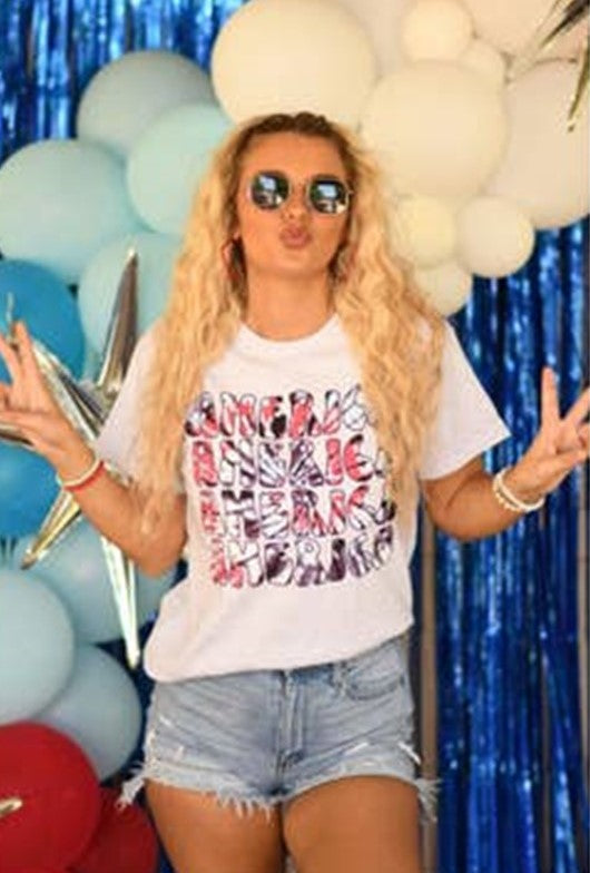 Women's America Tie Dye Graphic Tee
