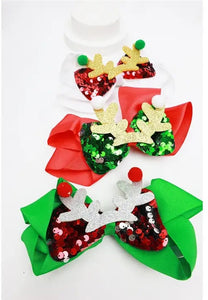 Christmas Antler Hair Bow