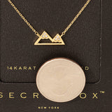 Secret Box Gold Dipped Mountain Pendant Necklace: GD