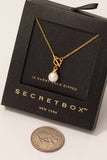 Secret Box Gold Dipped Pearl Bead Pendant Necklace: GD