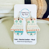Mitten Earrings: Pastel Christmas Sweater