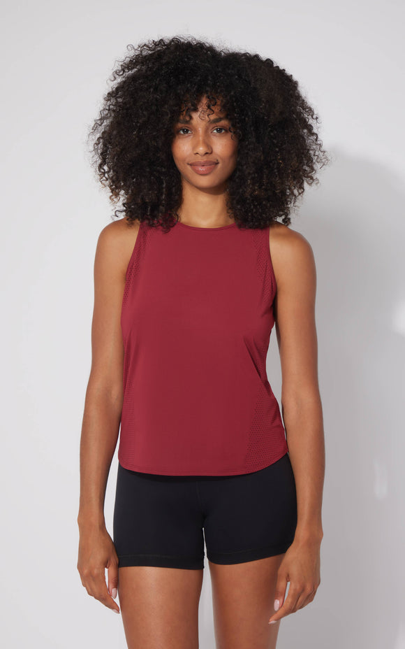 Women's Laser Cut Active Tank Top - Red