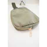 Solid Color Crossbody Fanny Pack Belt Bag: OLIVE
