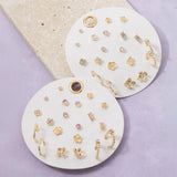 Ten Pair Assorted Flower Stud Earrings Set
