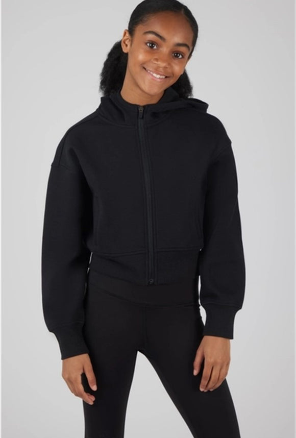 Girls Scuba Full Zip Everyday Hoodie Jacket - Black