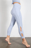 High Rise Butter Soft Cropped Yoga Leggings - Pastel Blue