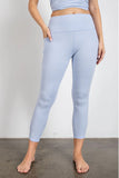 High Rise Butter Soft Cropped Yoga Leggings - Pastel Blue