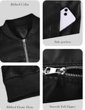 Women's Oversized Faux Leather Bomber Jacket