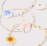 Flower Link Chain Beads Bracelet