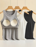 Casual Round Neck Tank - White