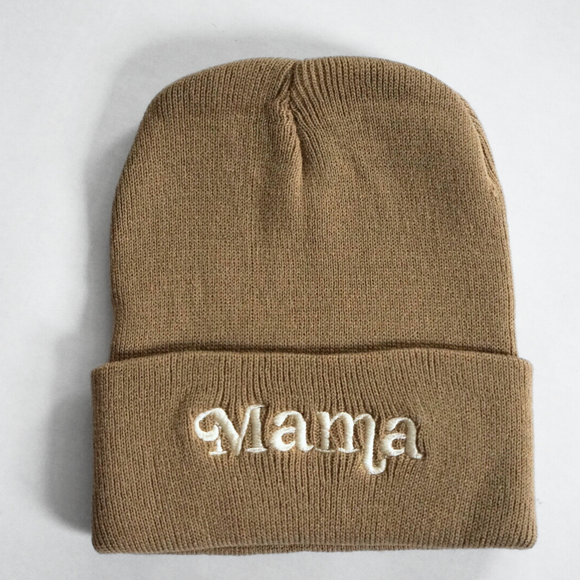 Matching Knit Hats- Mama- Tan