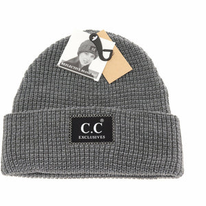 Reflective Solid Unisex C.C Beanie: Dk. Grey