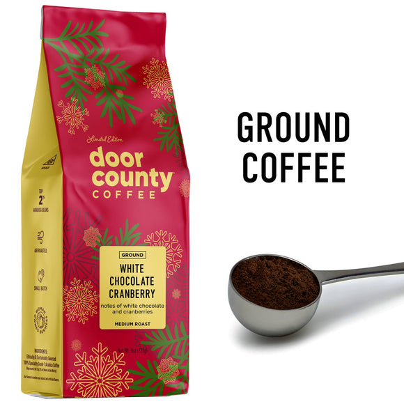 8oz White Chocolate Cranberry Holiday Flavored Coffee